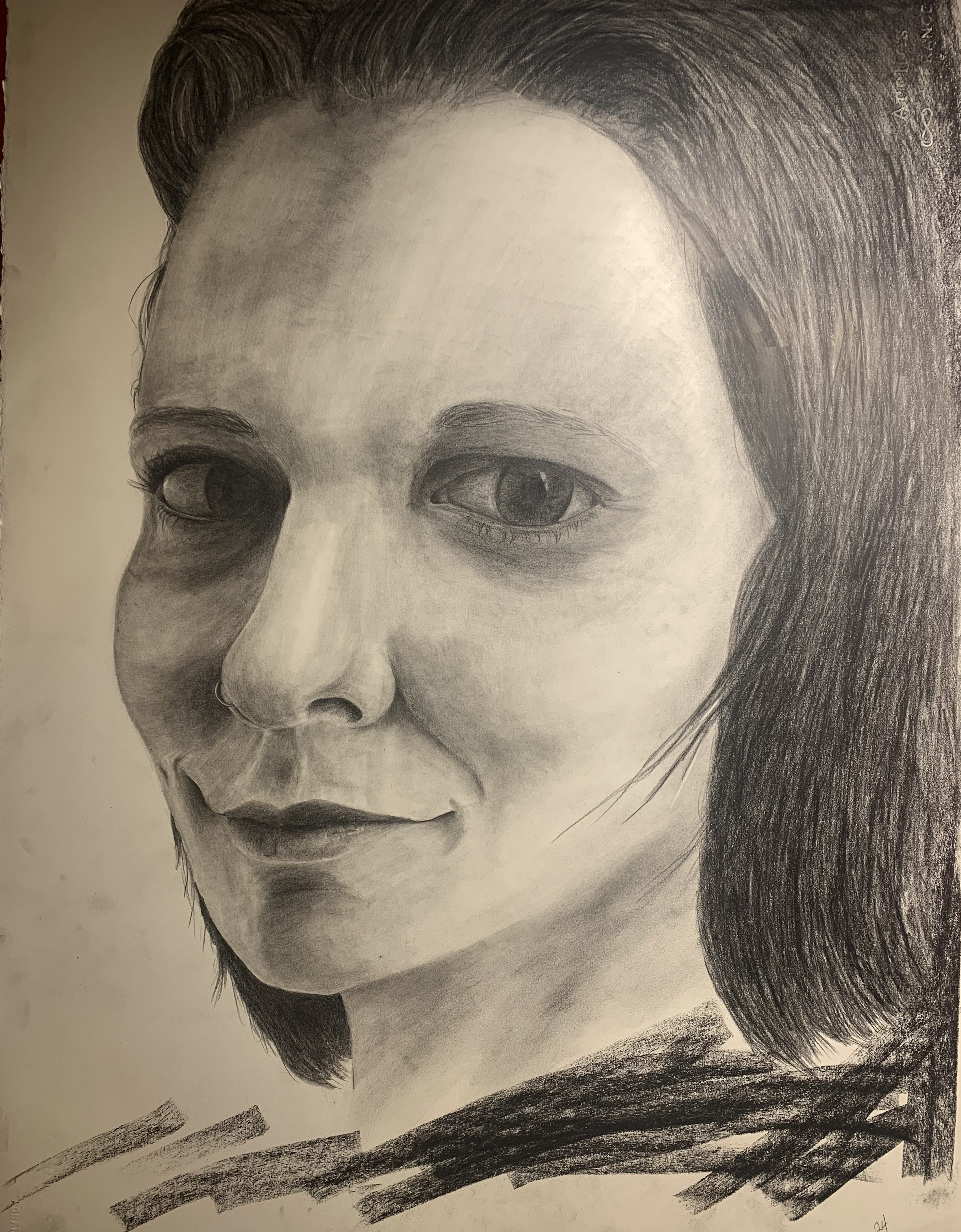 Portrait of woman in graphite